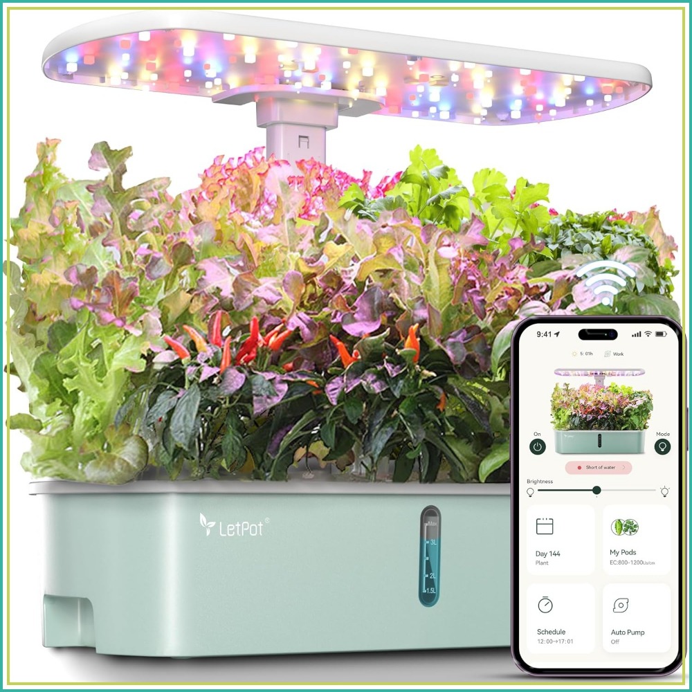 Smart Pod Garden - 스마트 수경재배 시스템, WiFi/앱 제어, 10개