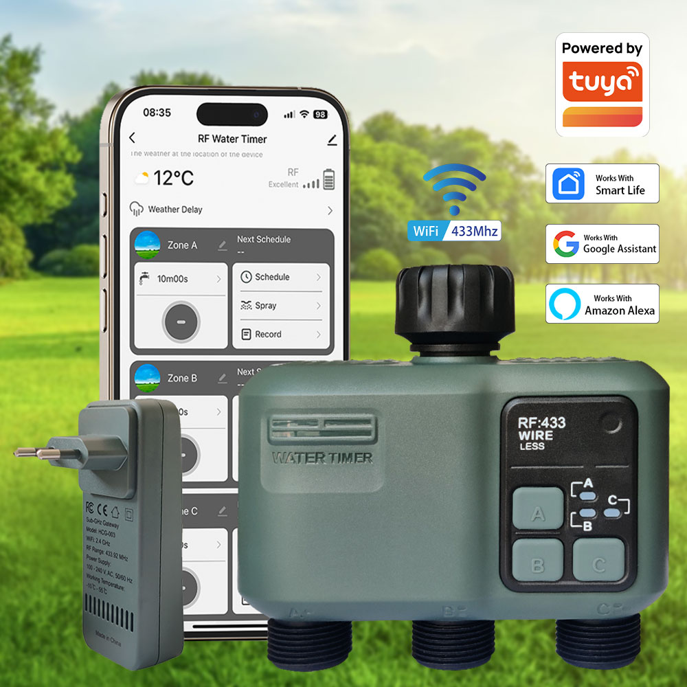 Smart Garden Water Timer - 투야 와이파이+RF433 3구 워터 타이머 정원용