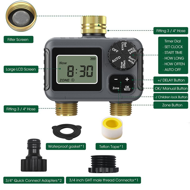 AY14 - 이중 콘센트 자동 관개 타이머 정원 물 타 - Smart Garden Water Timer 리뷰 및 가격