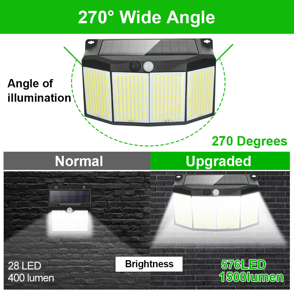 576LED 태양열 발전 벽 램프, 야외 방수, 3 가 - Smart Garden Solar Lights 리뷰 및 가격