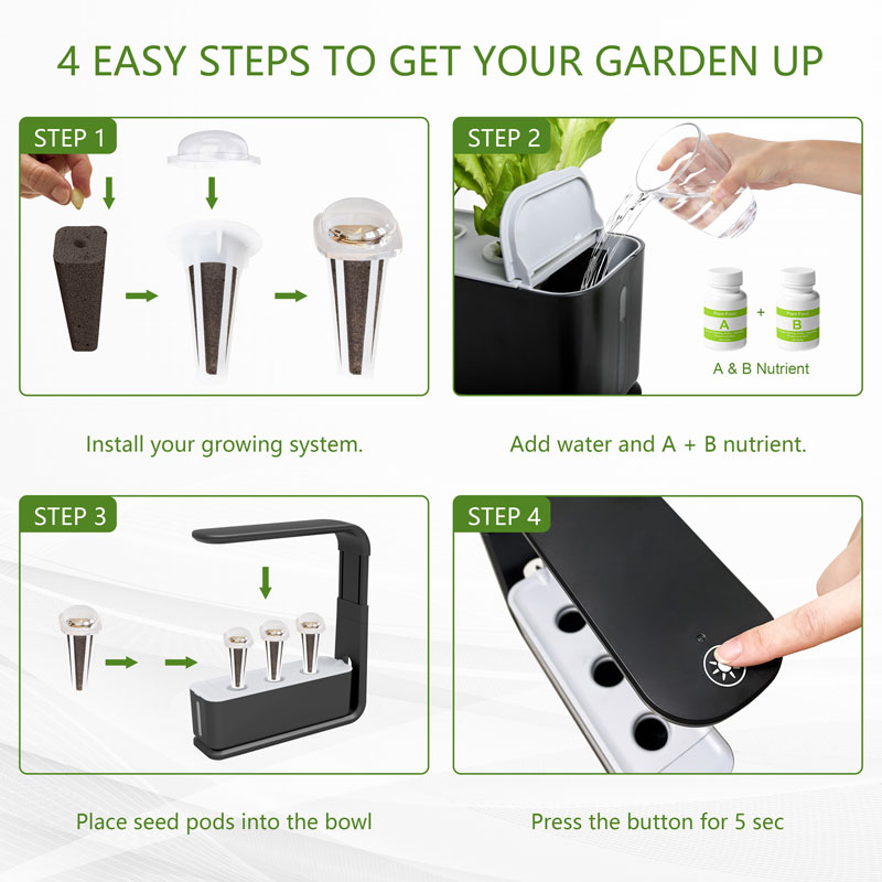 스마트 수경 재배 시스템 실내 허브 정원 LED 성장  - Smart Pod Garden 리뷰 및 가격