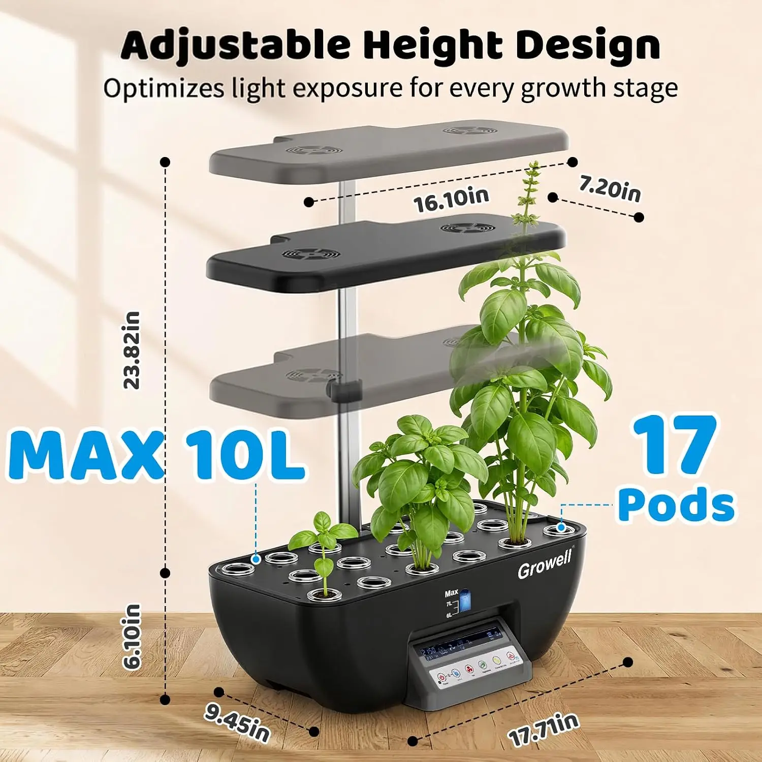 베스트셀러 수경재배 시스템 키트, 17개 포드 실내 허 - Smart Pod Garden 리뷰 및 가격