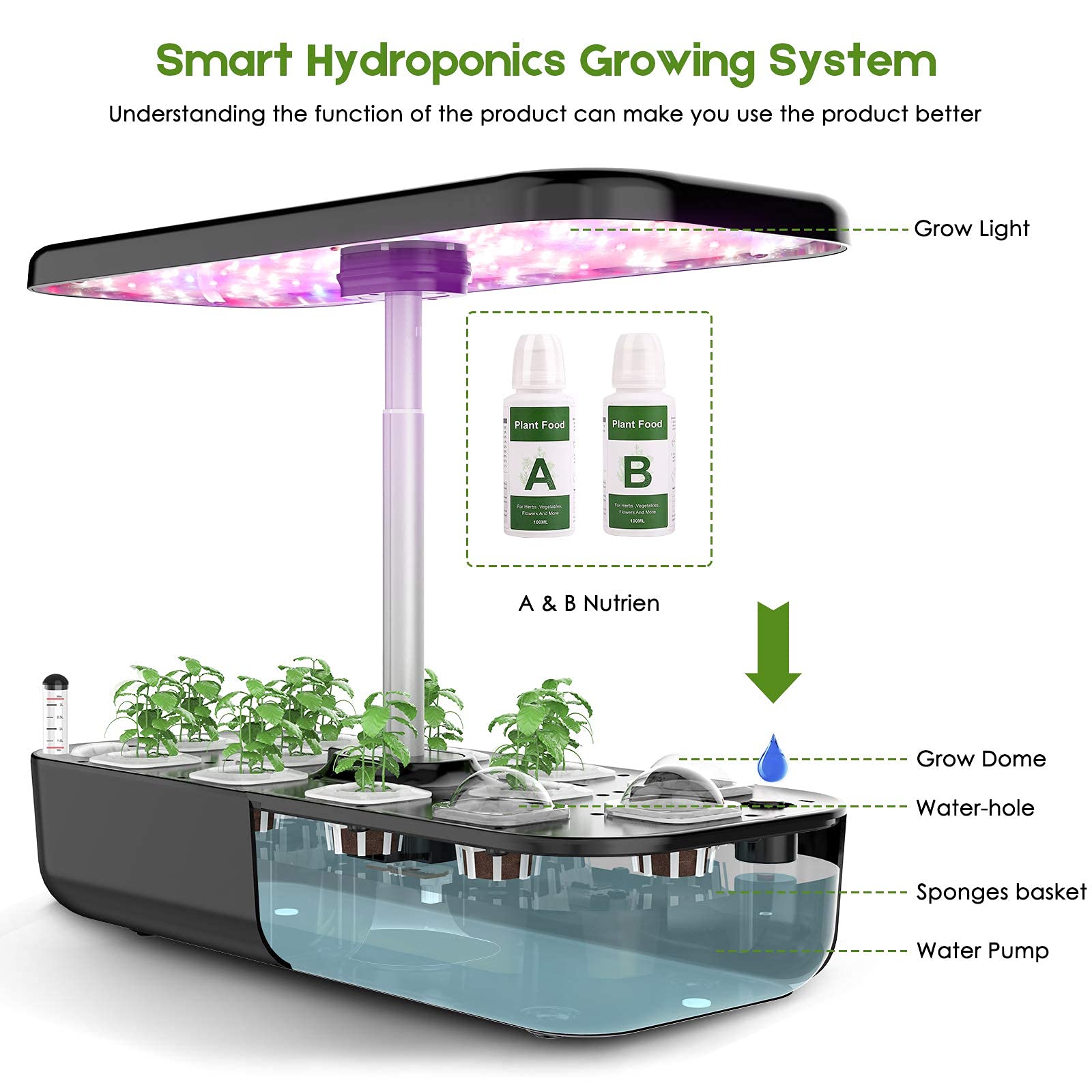 수경 재배 시스템 LED 성장 조명 포함 실내 허브 정 - Smart Pod Garden 리뷰 및 가격
